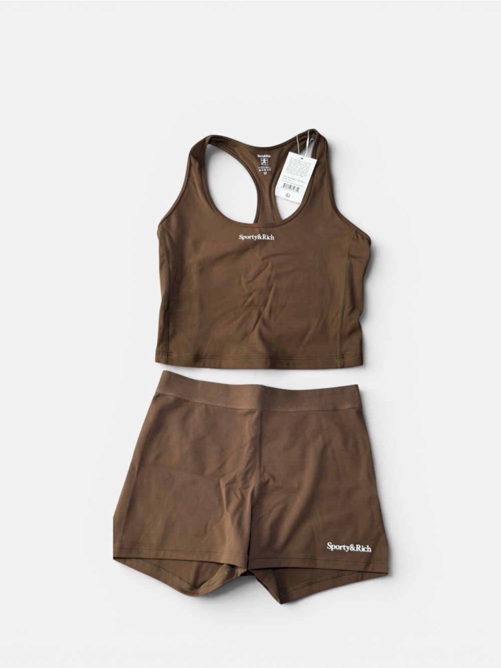 NWT Sporty & Rich Serif Logo Active Set - Toffee Brown (M)